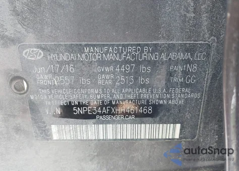 2017 Hyundai Sonata Sport z USA, uszkodzony, nr VIN 5NPE34AFXHH461468